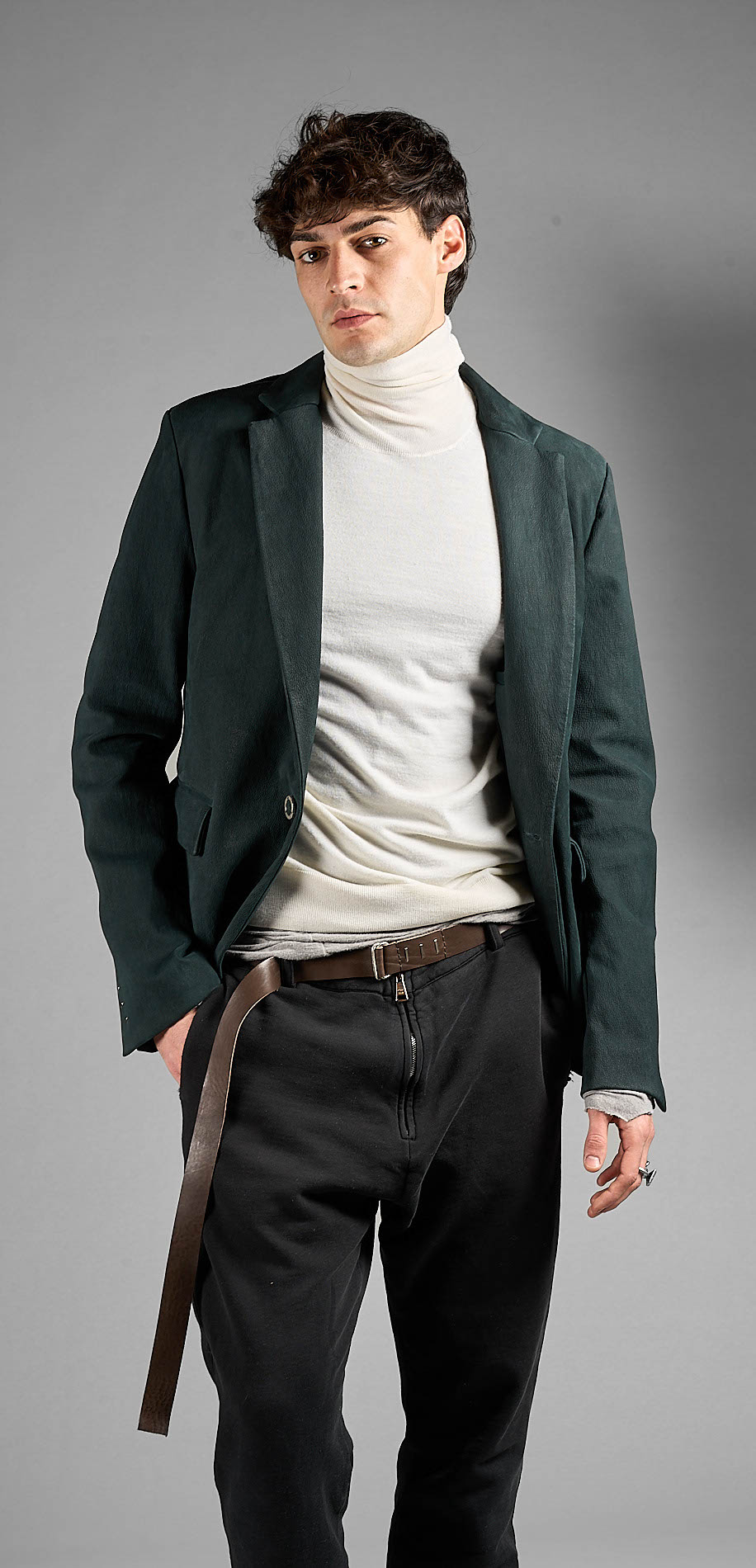 DANIELE BASTA LEATHER AND SILVER JACKET 